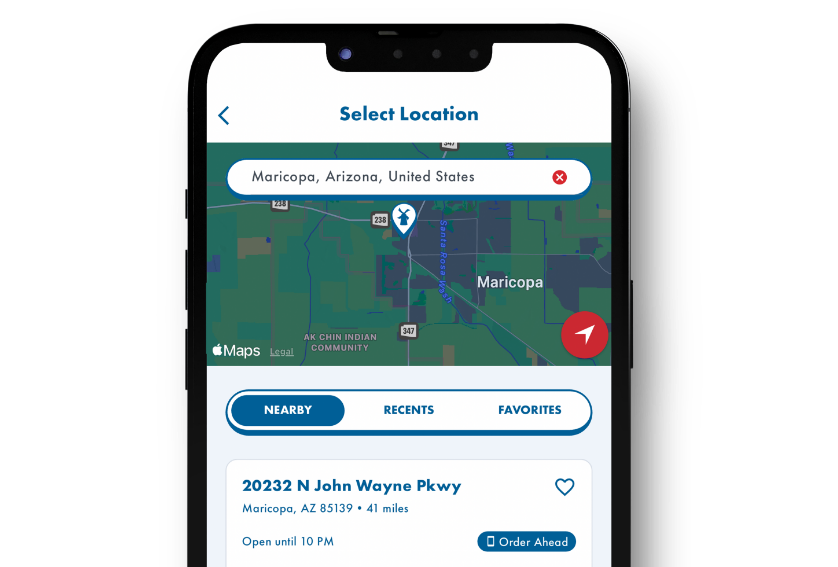Order Ahead: Set Your Location
